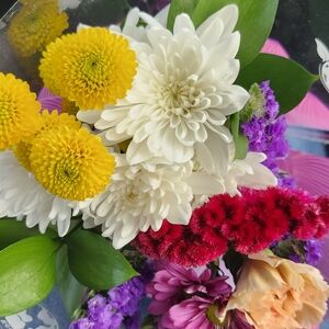 Fresh Mixed Floral Bouquet - White, Yellow, Pink, Purple, Red